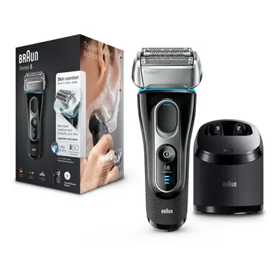 Braun Series 5197cc Men's Electric Foil Shaver, Wet and Dry with Clean and Charge Station, Recha