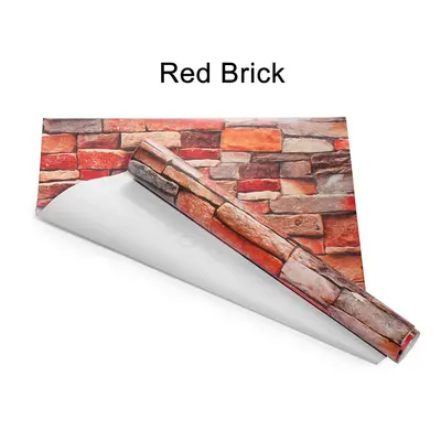 (Red Brick) 3D Simulation Brick Wall Paper Self-Adhesive Stone Wallpaper Fashion Restaurant Hote