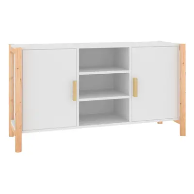 (white) vidaXL Sideboard Storage Side Cabinet Cupboard Home Organiser Engineered Wood