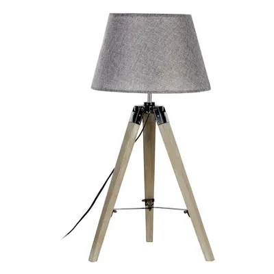 Premier Housewares Harper Grey Wood Small Tripod Floor Lamp