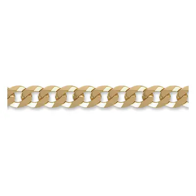 Jewelco London Men's Solid 9ct Yellow Gold Flat Curb 9.2mm Gauge Chain Bracelet, 8.5 inch 21cm -