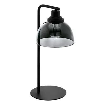 Table Lamp Colour Black Shade Black Transparent Glass Vaporized Bulb E27 1x60W