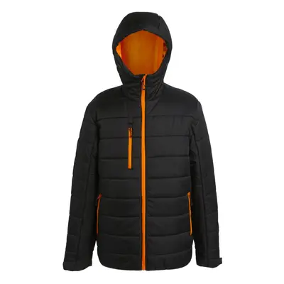 (XL, Black/Orange Pop) Regatta Mens Navigate Thermal Padded Jacket