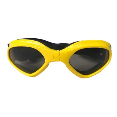 (Yellow) Foldable Pet Dog Glasses Goggles Eye Wear Protection UV Sunglasses