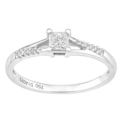 (J) Jewelco London Women 18ct (750) White Diamond Engagement Ring