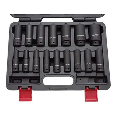 US PRO 16PC 1/2'' Dr 6-Point European Deep Impact Socket Set B1340