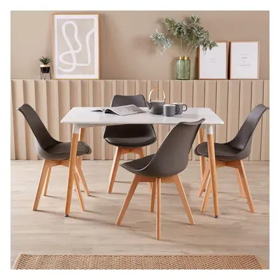 Home Source Braga Dining Table with Lisbon Chairs Set