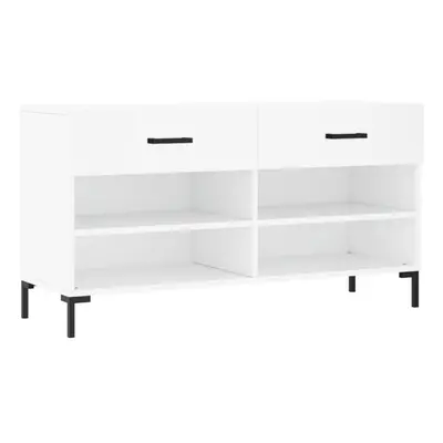 (white) vidaXL Shoe Bench Shoe Cupboard Shoe Storage Shoe Rack Black Engineered Wood