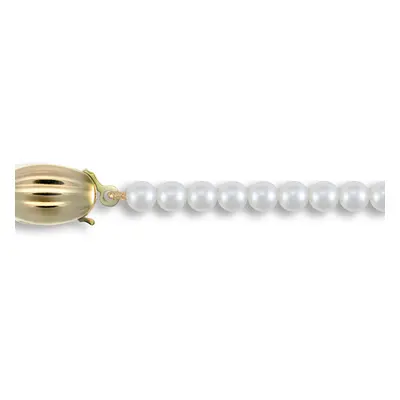 (24) Jewelco London Ladies 9ct Yellow Gold Clasp Seawater Cultured Akoya Pearl Elegant Necklace 