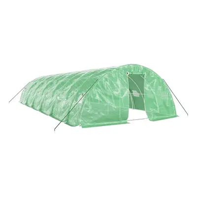 (green, x x 2.3 m) vidaXL Greenhouse Plant House with Steel Frame Polytunnel Greenhouse Green