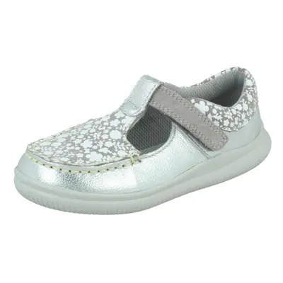 (Silver, UK 6.5 Infant) Girls Clarks Casual T-Bar Shoes Cloud Rosa