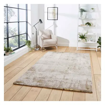 (50034 Beige/Gold, x cm) Gold Silver Modern Rugs Abstract Small Large Living Room Rug Bedroom Ca