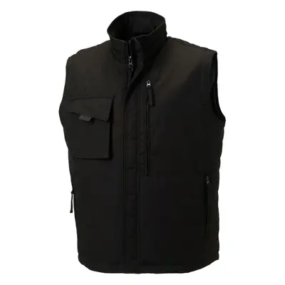 (XS, Black) Russell Mens Workwear Gilet Jacket