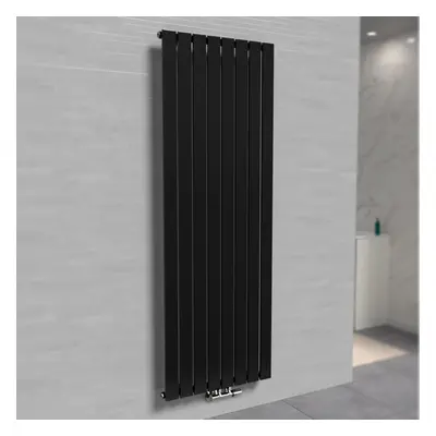 Nes Home X mm Vertical Flat Panel Black Central Connection Radiator