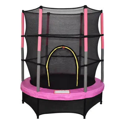 4.5FT 55" Junior Kids Child Trampoline Set With Safety Net Enclosure