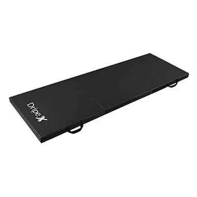 (Black) Dripex Foldable Gym Mat:6FT,5cm Thick,Soft PU Leather