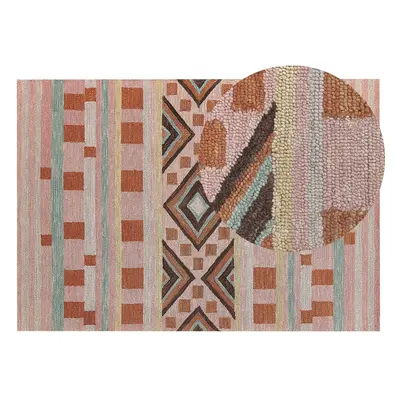 Wool Area Rug x cm Multicolour YOMRA