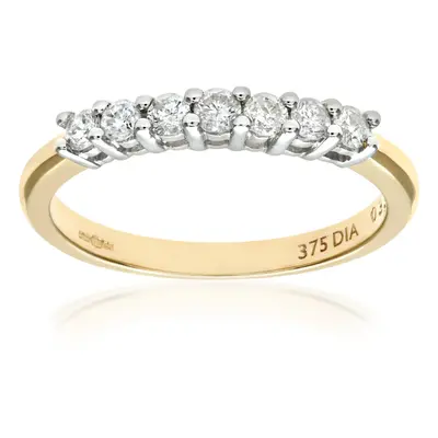 (N) Jewelco London 9ct Yellow Gold Diamond Eternity Ring