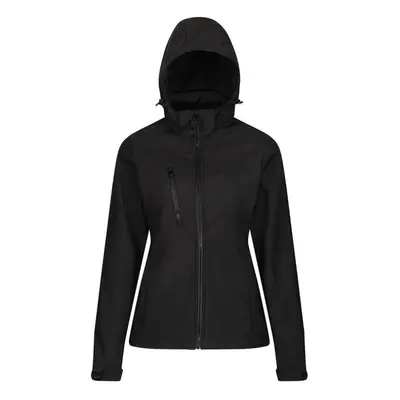 (16 UK, Black) Regatta Womens/Ladies Venturer Hooded Soft Shell Jacket