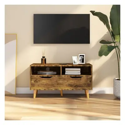 vidaXL TV Cabinet Smoked Oak Engineered Wood Media Unit Stereo Cabinet TV Unit