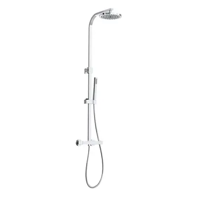 Modern Round Head Thermostatic Shower Set with 8" Overhead Rainfall Shower Taps