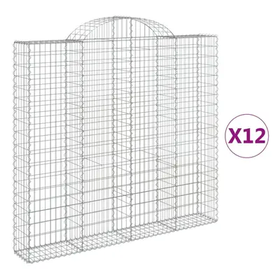 (200 x x 180/200 cm/ pcs) vidaXL Arched Gabion Basket Stone Basket Gabion Retaining Wall Galvani