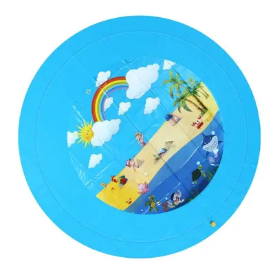 () PVC Blue Cute Cartoon Pattern Inflatable Splash Kids Pool for Outdoor Toys