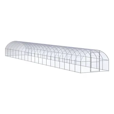 vidaXL Outdoor Chicken Coop 3x20x2 m Galvanised Steel Garden Poultry House