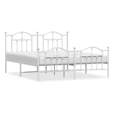 (white, x 213/with headboard & footboard) vidaXL Metal Bed Frame Bedroom Platform Bed Base Bedst