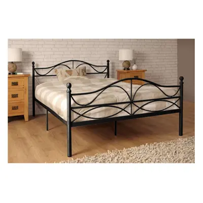 (3ft Single, Black) Willow Metal Bed Frame with Ivy Mattress