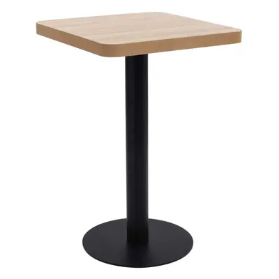 vidaXL Bistro Table Light Brown 50cm MDF Coffee Bar Dinner Dining Desk Stand