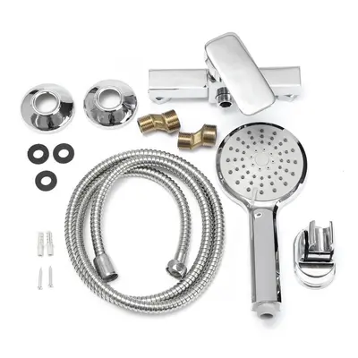 Modern Style Wall Mount Chrome Bathroom Faucet Hot Cold Mixer Tap + Shower Head