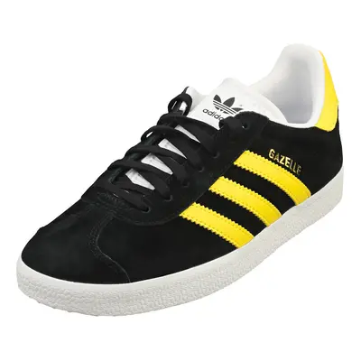 (4.5) adidas Gazelle Mens Casual Trainers in Black Yellow