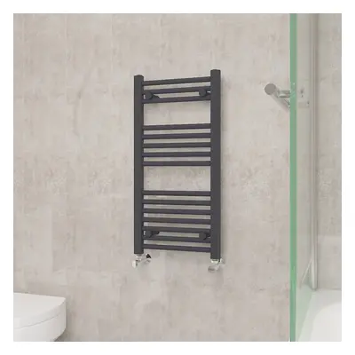 (800x400mm, Anthracite) NRG Straight Central Heating Towel Rail Bathroom Heated Rad Radiators La