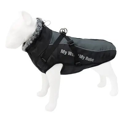 (black, XL) Windproof Warm Dog Clothes Reflective Design Close-fitting Upgrade PVC Material Mult