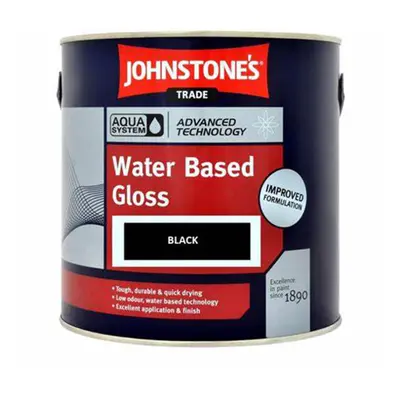 Johnstones Trade Aqua System Water Based Gloss Paint 2.5l Black