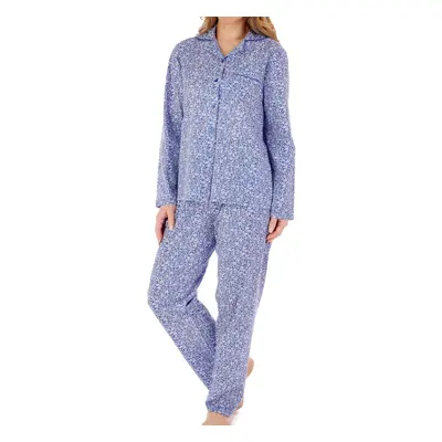 (Navy, UK 24/26) Slenderella Ladies Ditsy Floral Pyjamas Jersey Button Top & PJ Bottoms