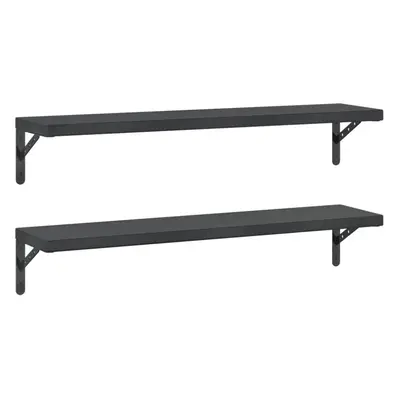 vidaXL Wall Shelves Floating Shelf Storage Shelf pcs Black Stainless Steel