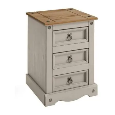 Corona Grey Wax Medium Bedside Rustic