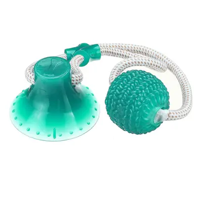 (Green) Pet Molar Bite with Suction Cup Rubber Ball Pet Toys