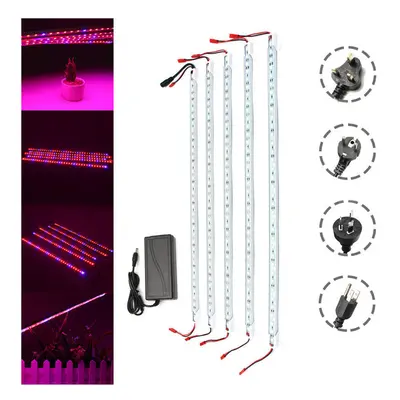 (AU Plug) DC12V 5PCS 50CM Waterproof SMD5050 Red:Blue 5:1 36LED Strip Plant Garden Grow Light+5A