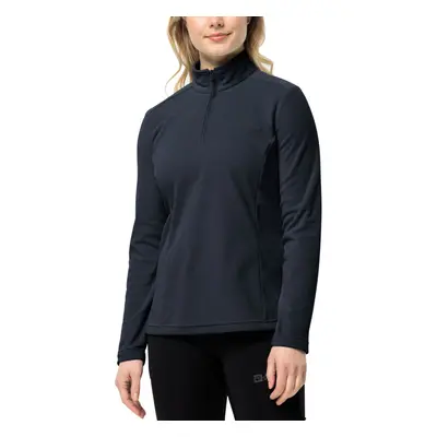 (L, Night Blue) Jack Wolfskin Womens Taunus Half Zip Outdoor Warm Winter Pullover Fleece