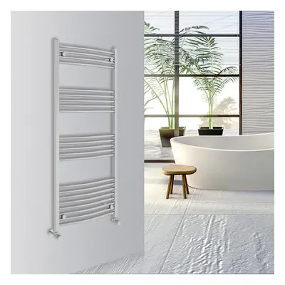 (Chrome, 1400x600mm) Warmehaus Curved Bathroom Heated Towel Rail Warmer Radiator Central Heating