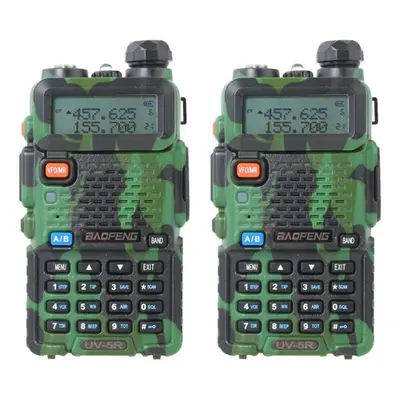 (UK Plug) 2pcs Dual Band Handheld Transceiver Two Way Radio Walkie Talkie