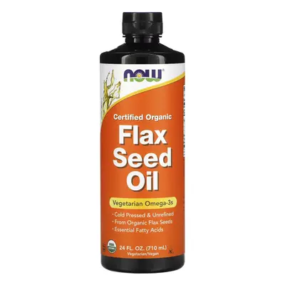 Now Foods, Certified Organic Flax Seed Oil, fl oz (710 ml)