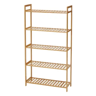 5-Tier Wooden Shoe Rack for Entryway and Closet