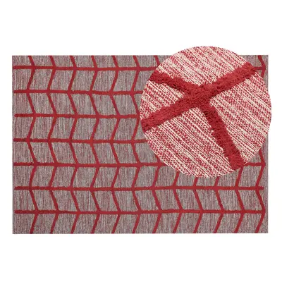 Cotton Area Rug x cm Red SIVAS