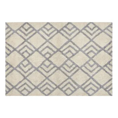 Cotton Area Rug x cm Beige and Grey NEVSEHIR