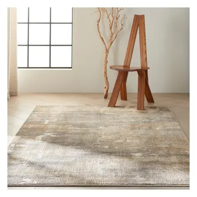 (Large 152x97cm) Calvin Klein Rush Designer Abstract Rugs CK951 Grey Beige