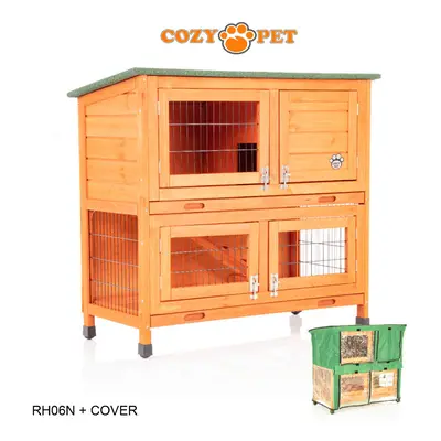 Rabbit Hutch 3ft Natural with Cover Cozy Pet Guinea Pig Run Ferret Runs RH06N